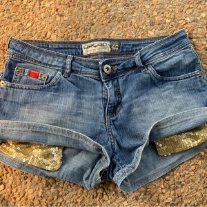 OPCAO Y2K Low Rise Denim Jean Shorts